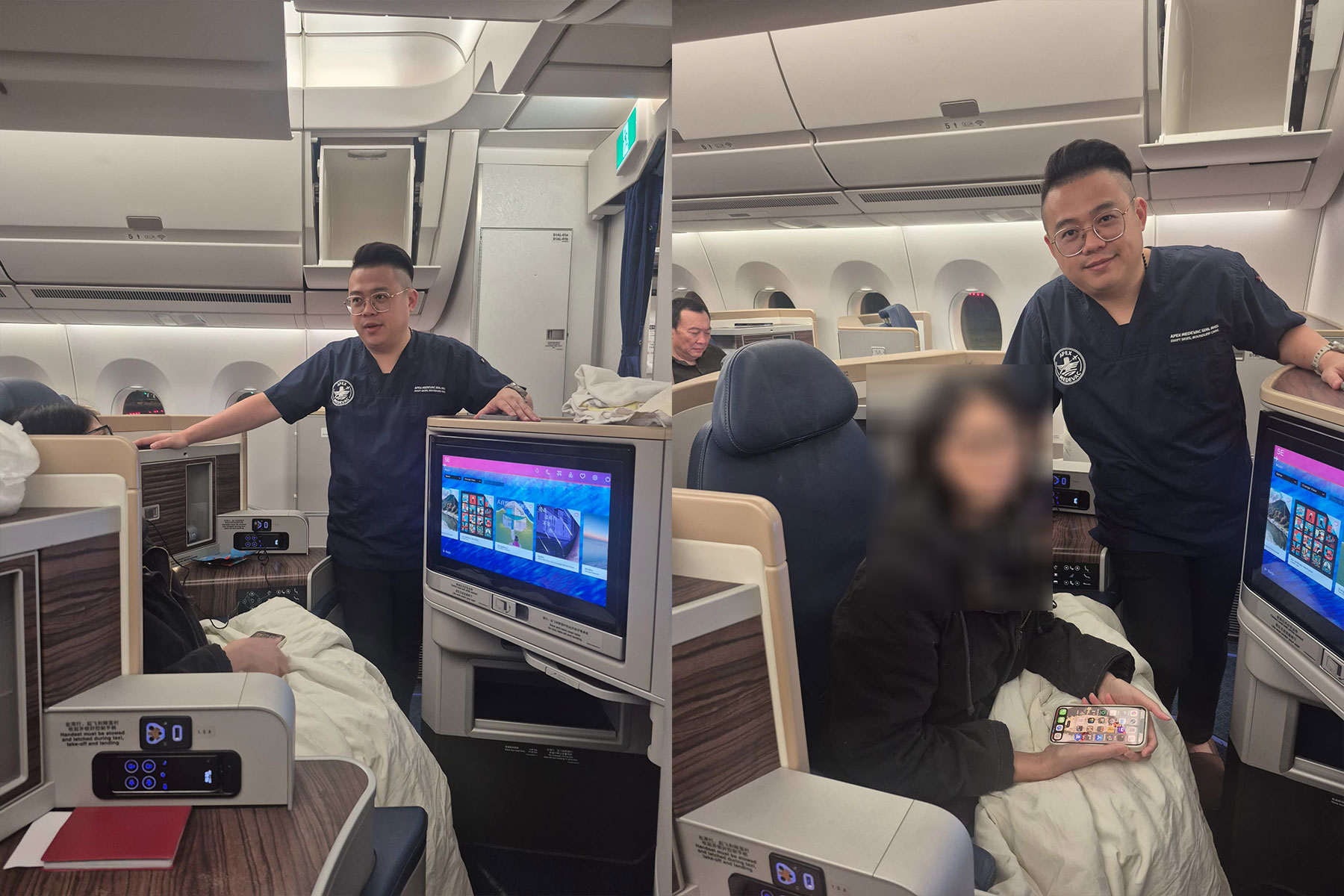 Business-class medical escort transfer