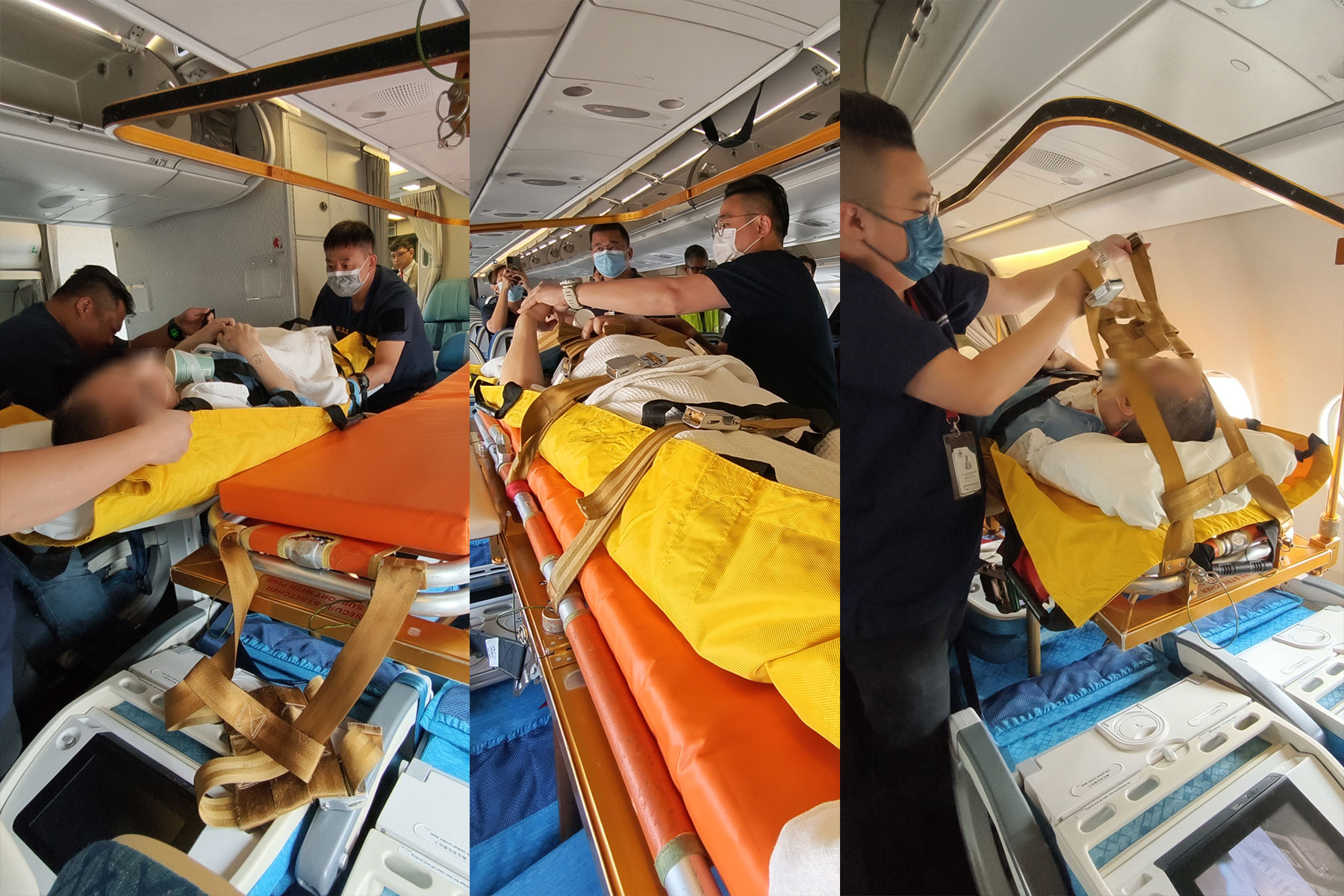 Commercial airline stretcher transfer